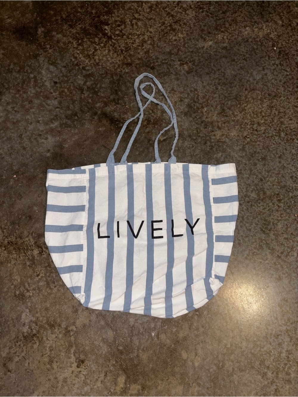 Lively Blue and White Striped Canvas Tote